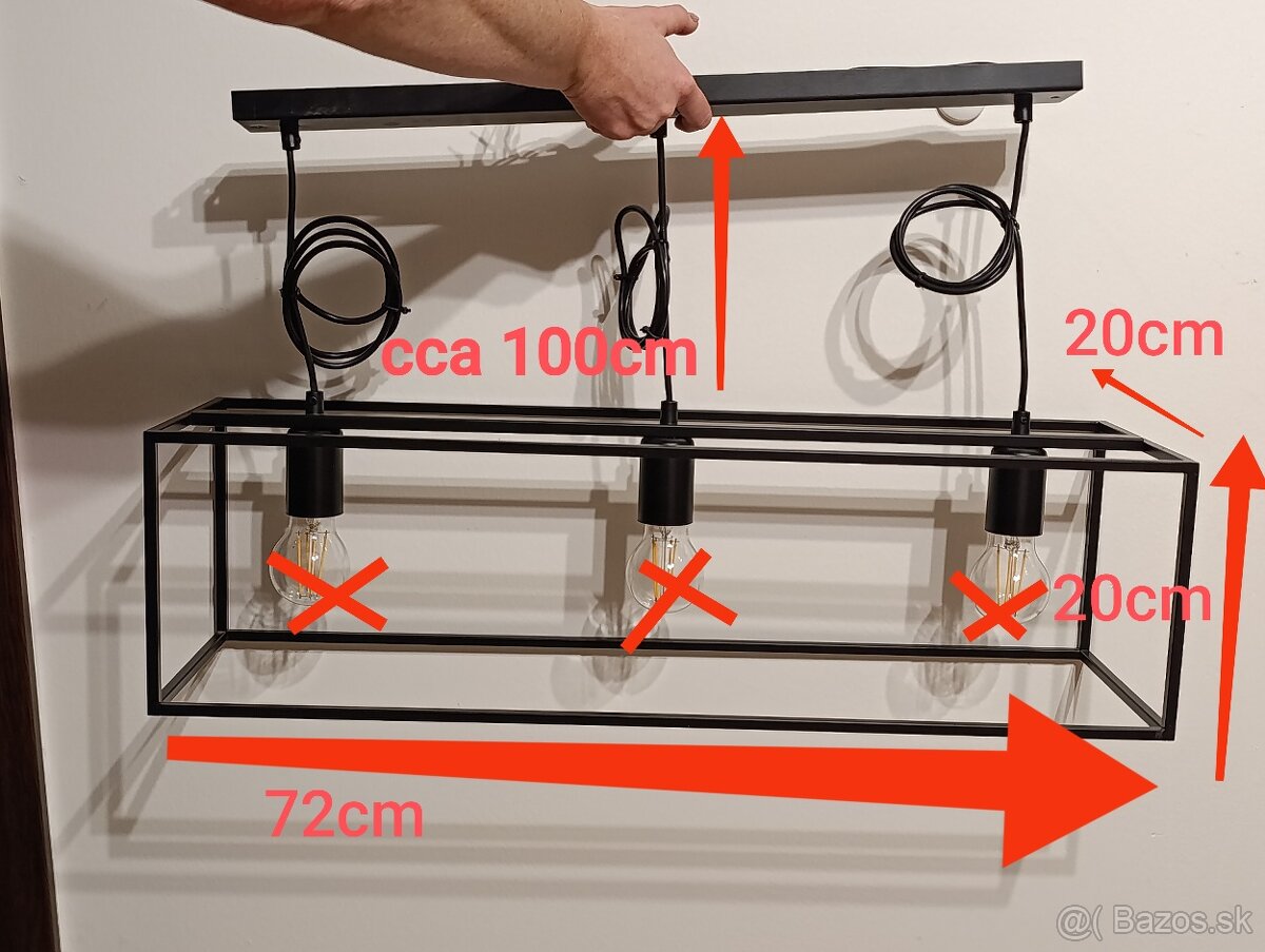 Luster kovovy cierny - 2