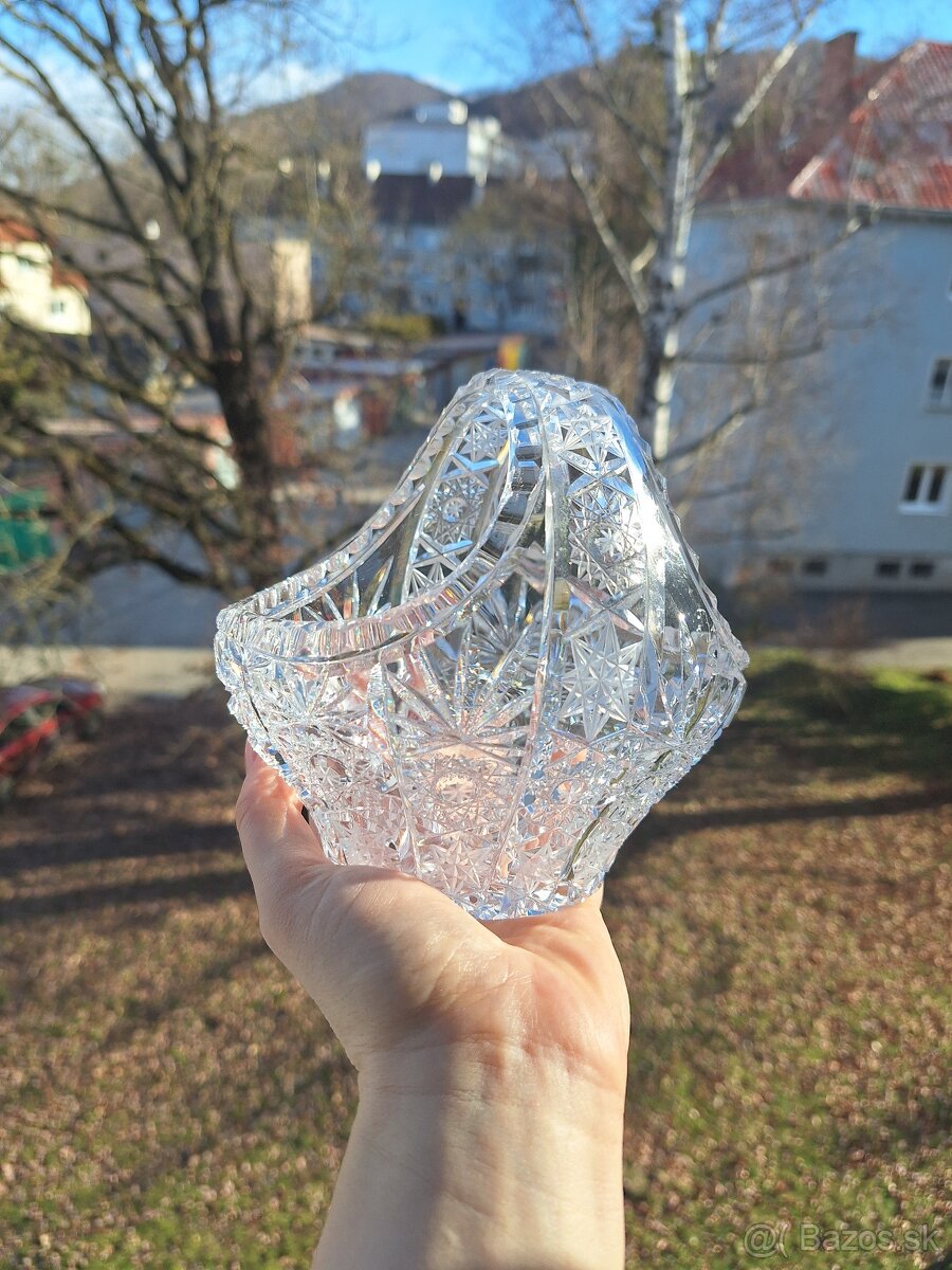 2 sklenene krištáľove košíky - 2