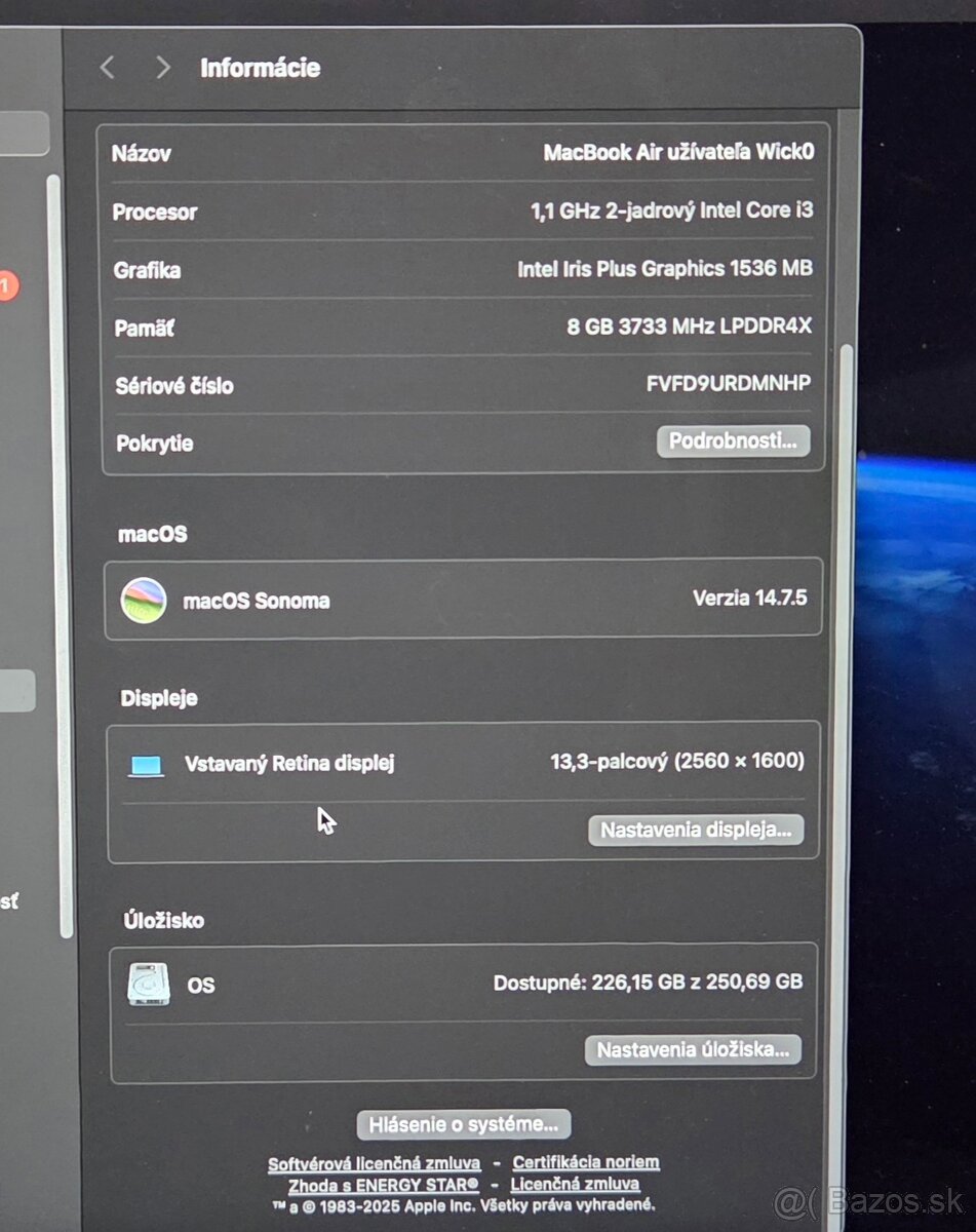 Macbook Air 2020 i3/8GB/256GB Space Gray - 2