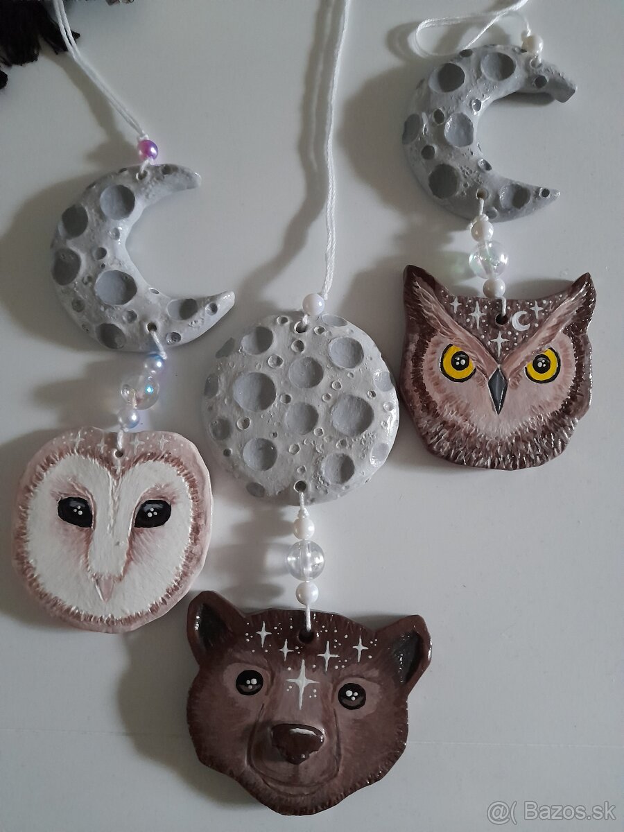 Zavesna dekoracia mesiac, medved, sova - 2