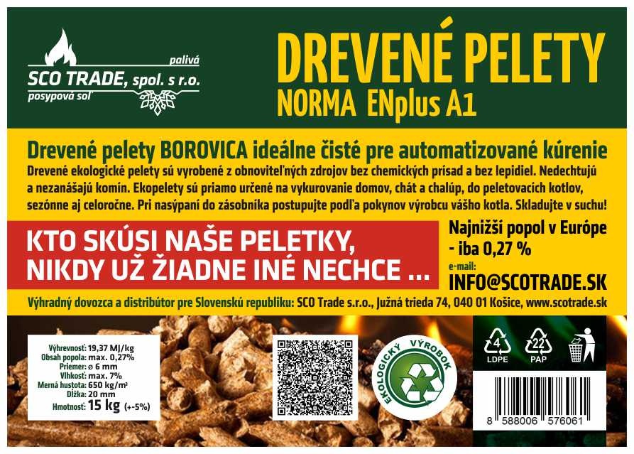 TOP - Certifikované ENplus® A1 pelety - 0,27% popol - 2