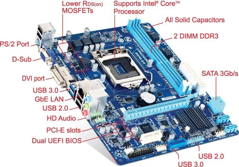 Intel i5-3330 + GIGABYTE H61M-USB3V LGA1155 + 8GB DDR3 RAM - 2