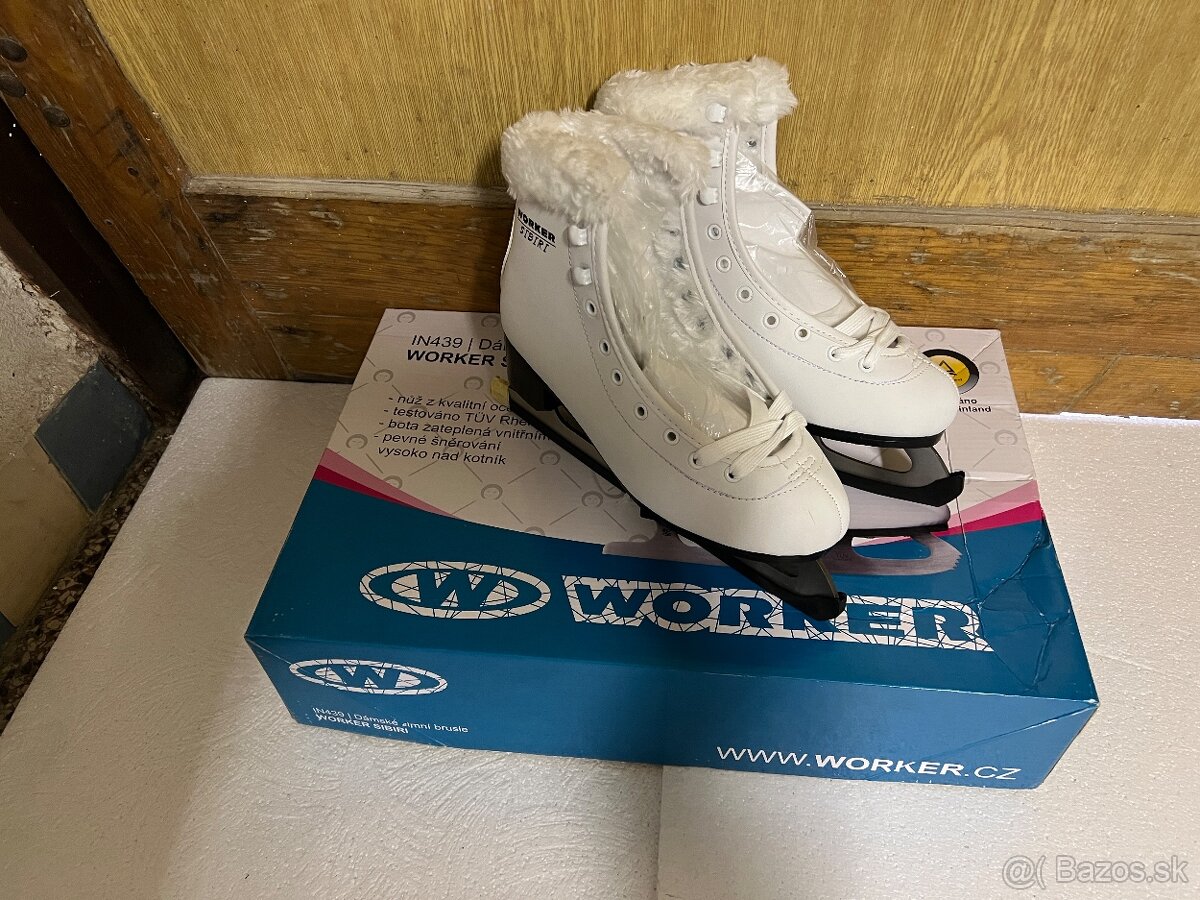 Krasokorčule oteplene nove biele s kozušinou č.36 - 2