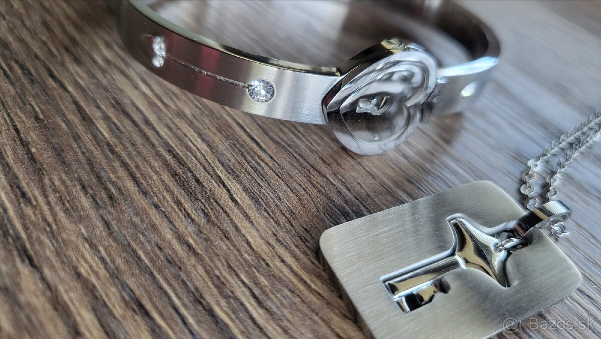 Náramok s klúčikom a retiazkou pre páry - 2