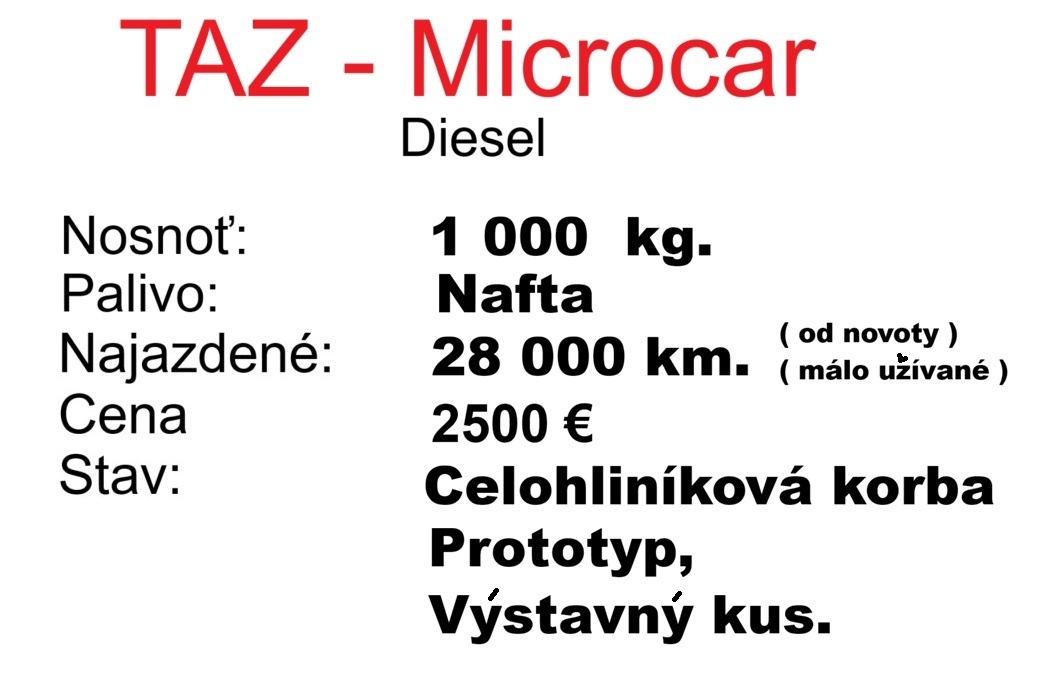 Predám TAZ - Microcar - 2