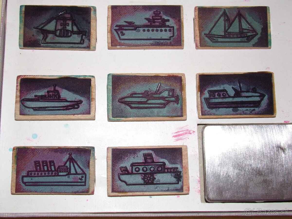 Retro detské PEČIATKY LODE - obrázková tlačiarnička - 2