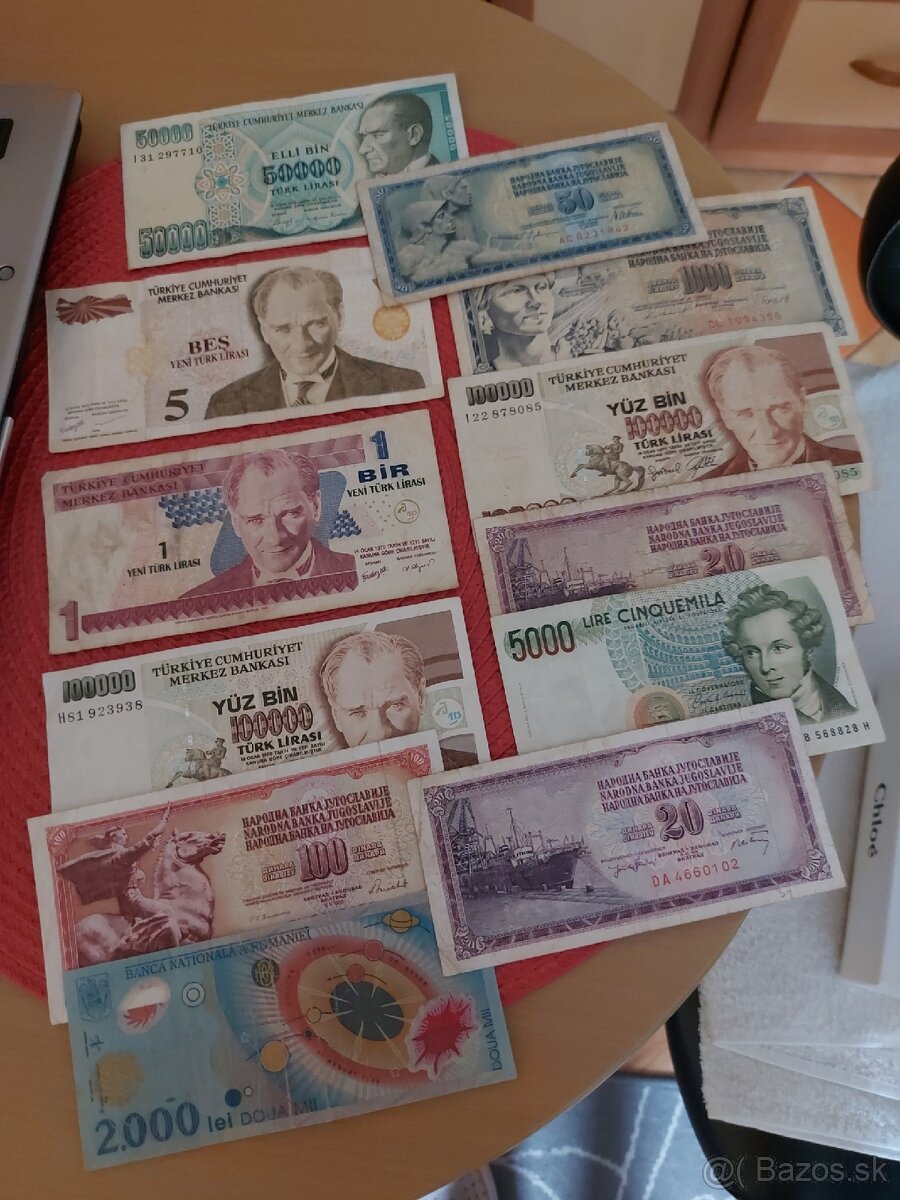 Staré bankovky. - 2