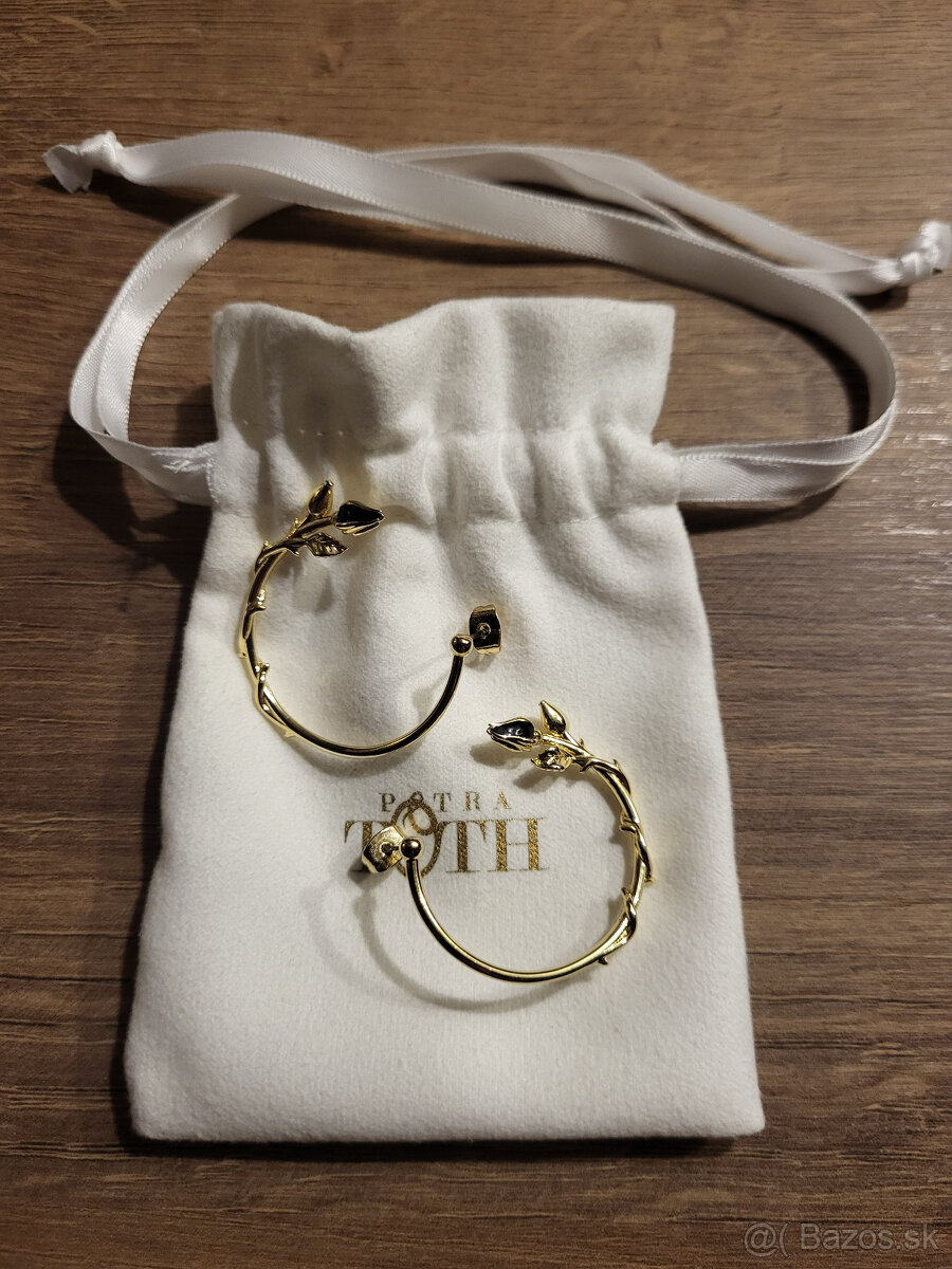 Petra Toth Kruhové náušnice čierny púčik so šípkou - 2