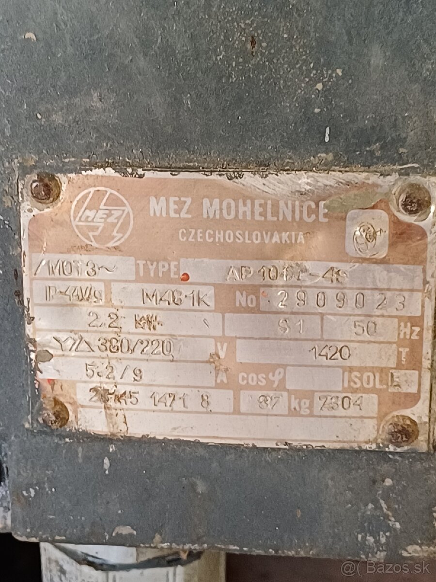 Kuželova štepačka. Elektromotor s prevodovkou. - 2