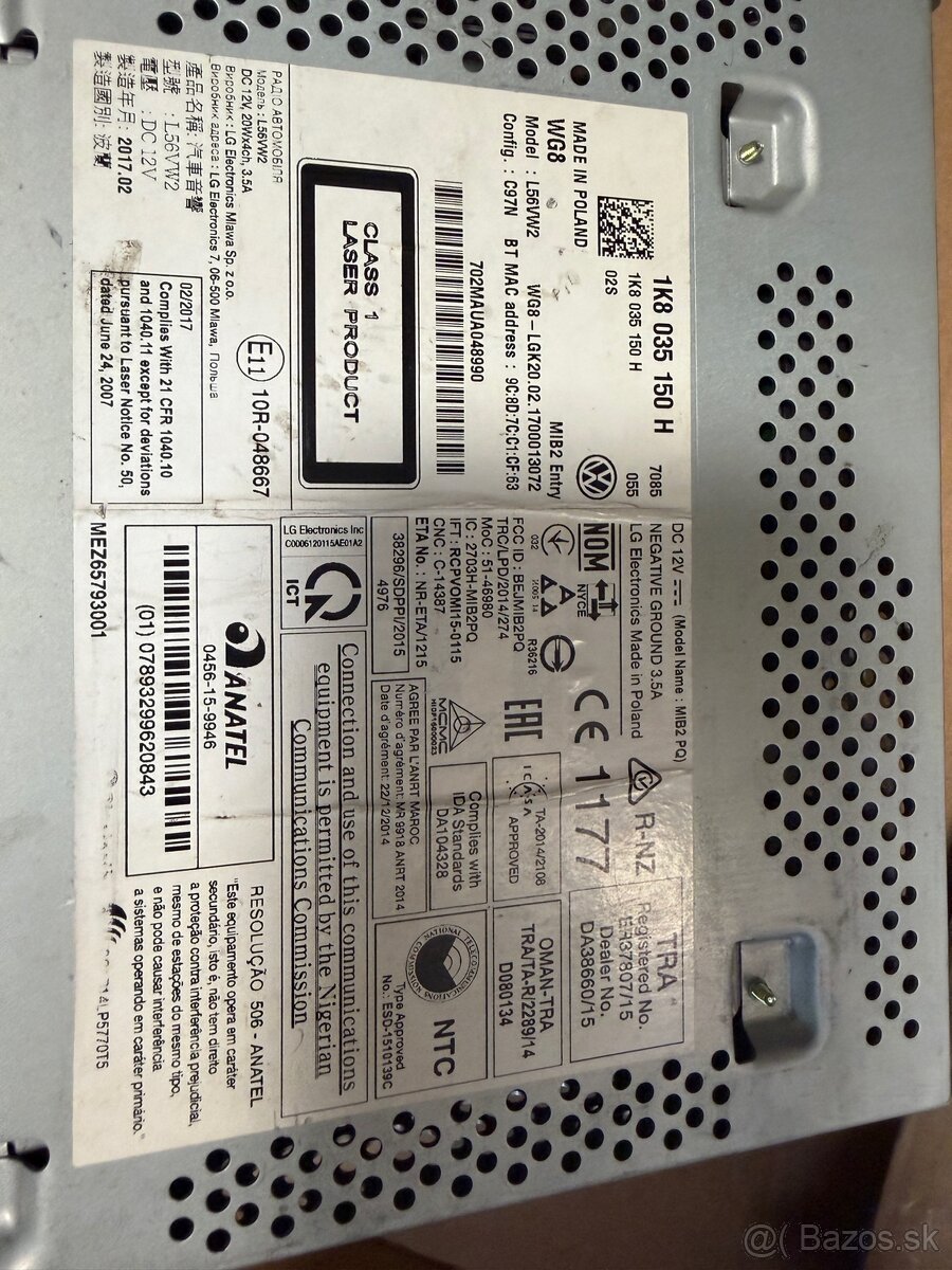 Predam Autorádio MIB2 PQ Originál - 2