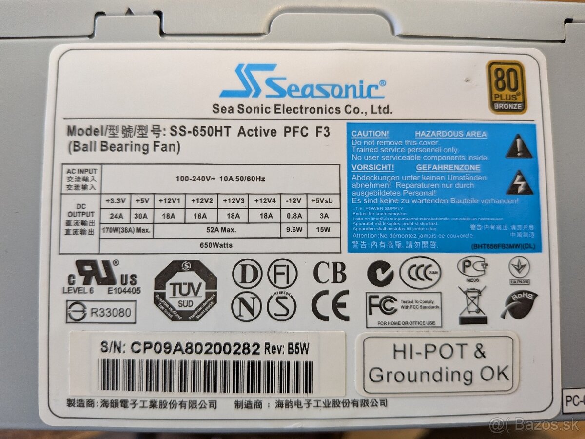 Predám zdroj Seasonic SS-650HT - 2