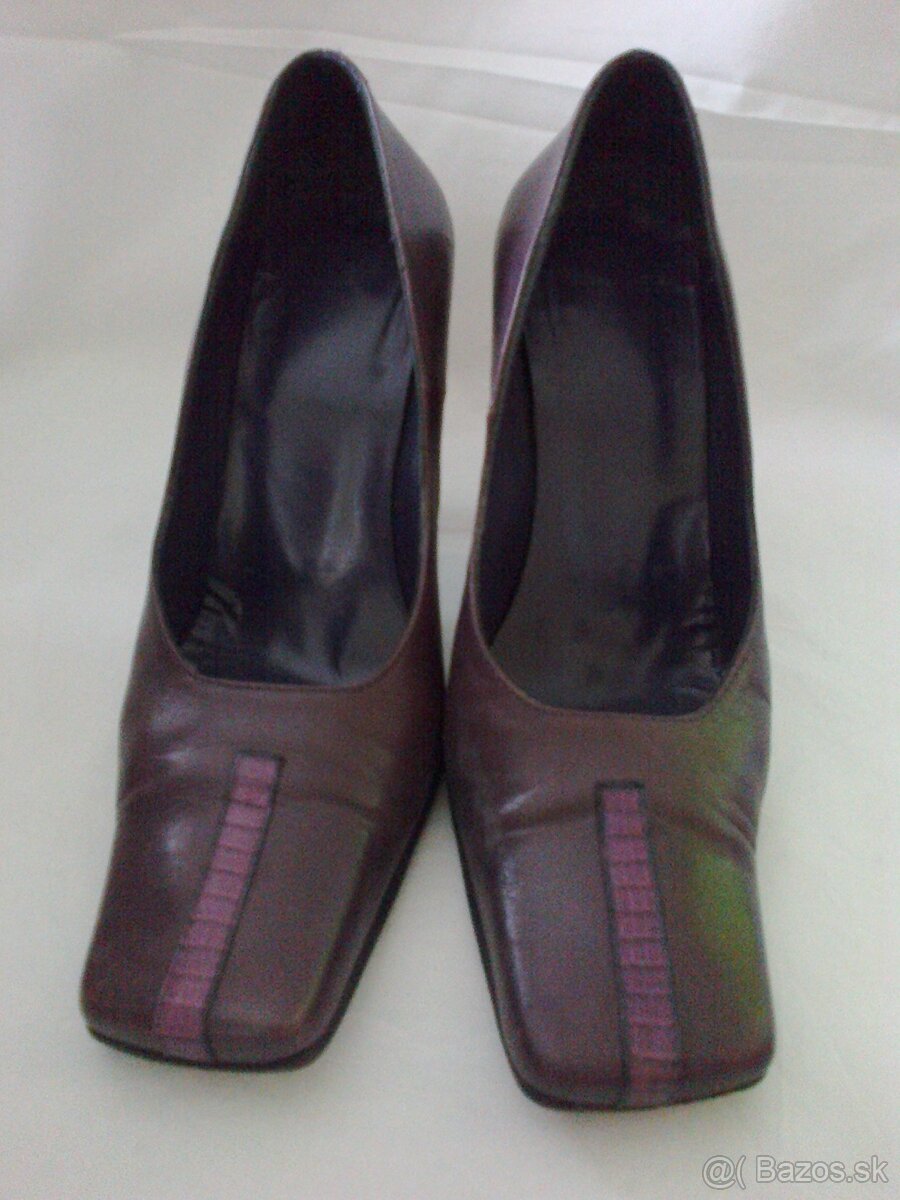 Fialové lodičky - kožené - 2