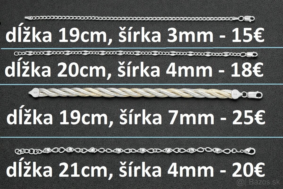 Dámske strieborné náramky - 2