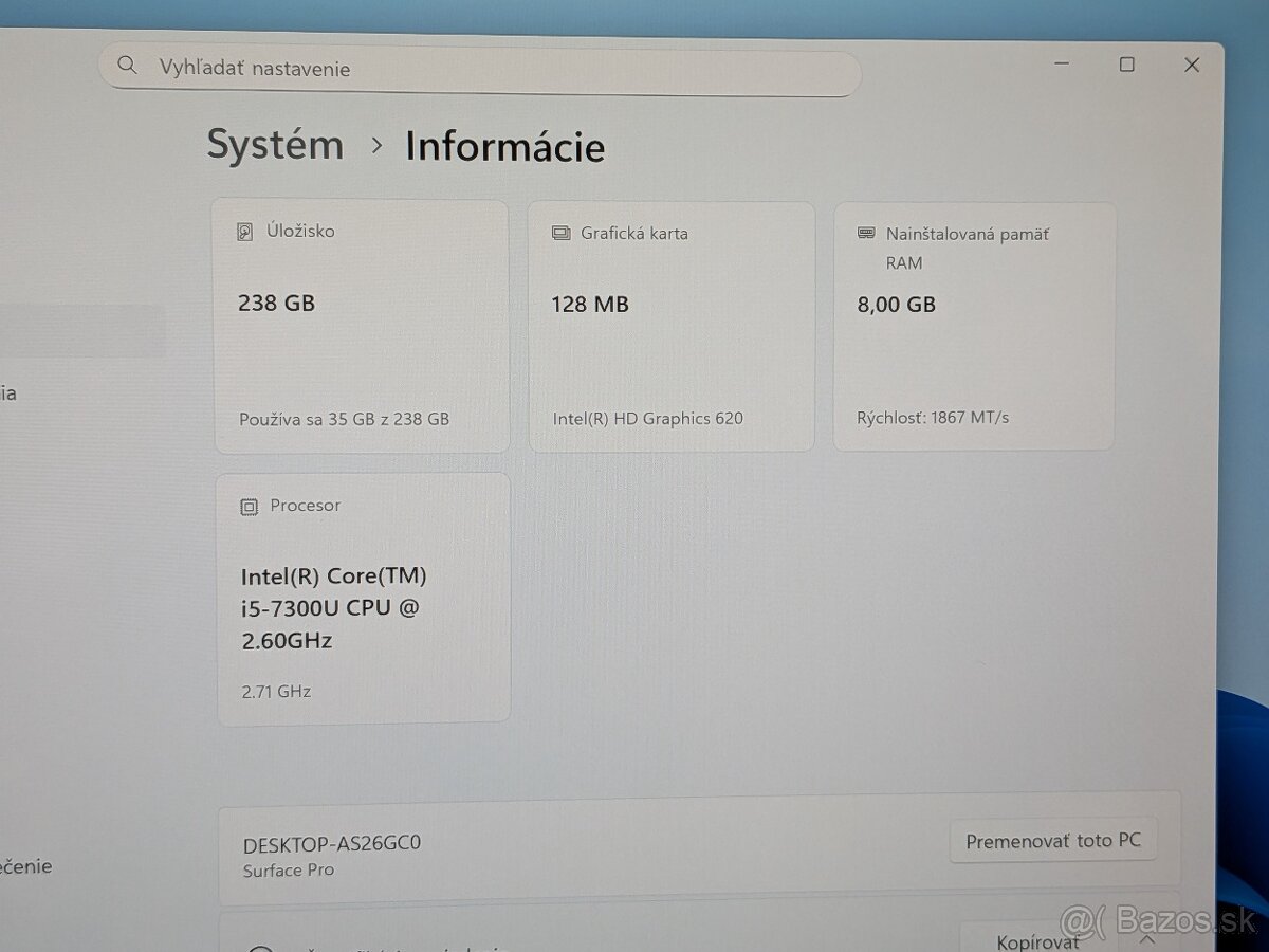Microsoft Surface Pro 5 - Intel Core i5-7300U, 8GB/256GB - 2