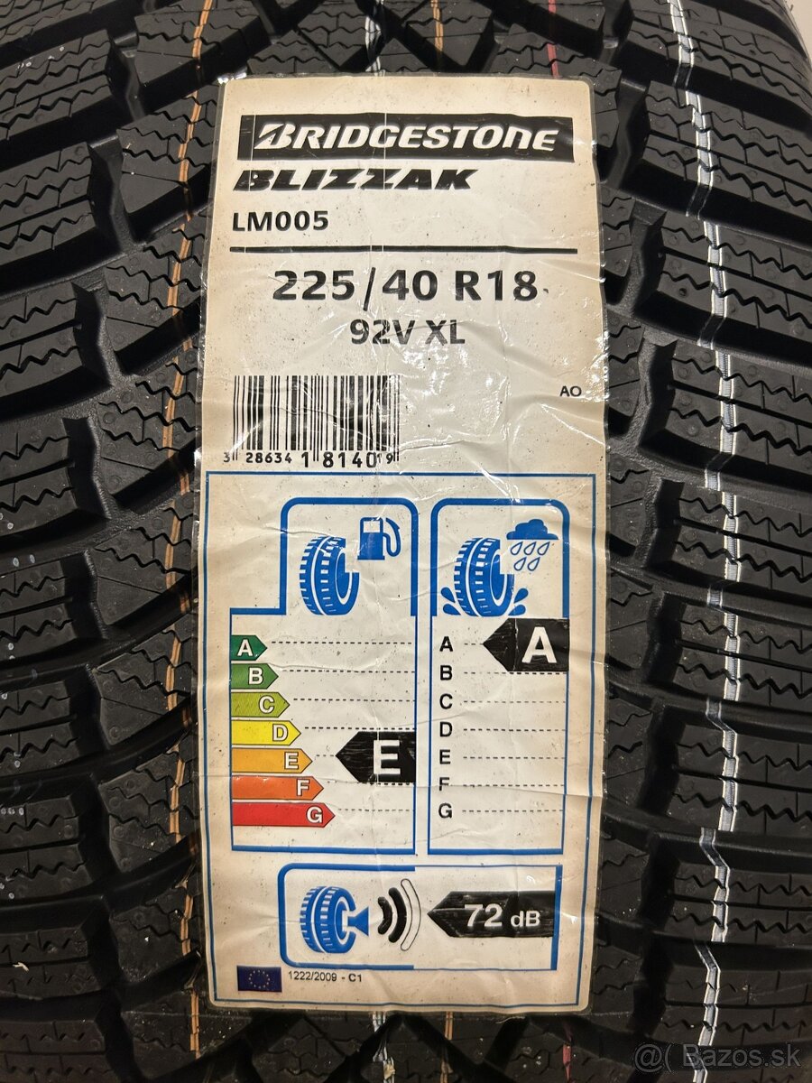 225/40 R18 92V XL zimná Bridgestone Blizzak LM005 - NOVÁ - 2