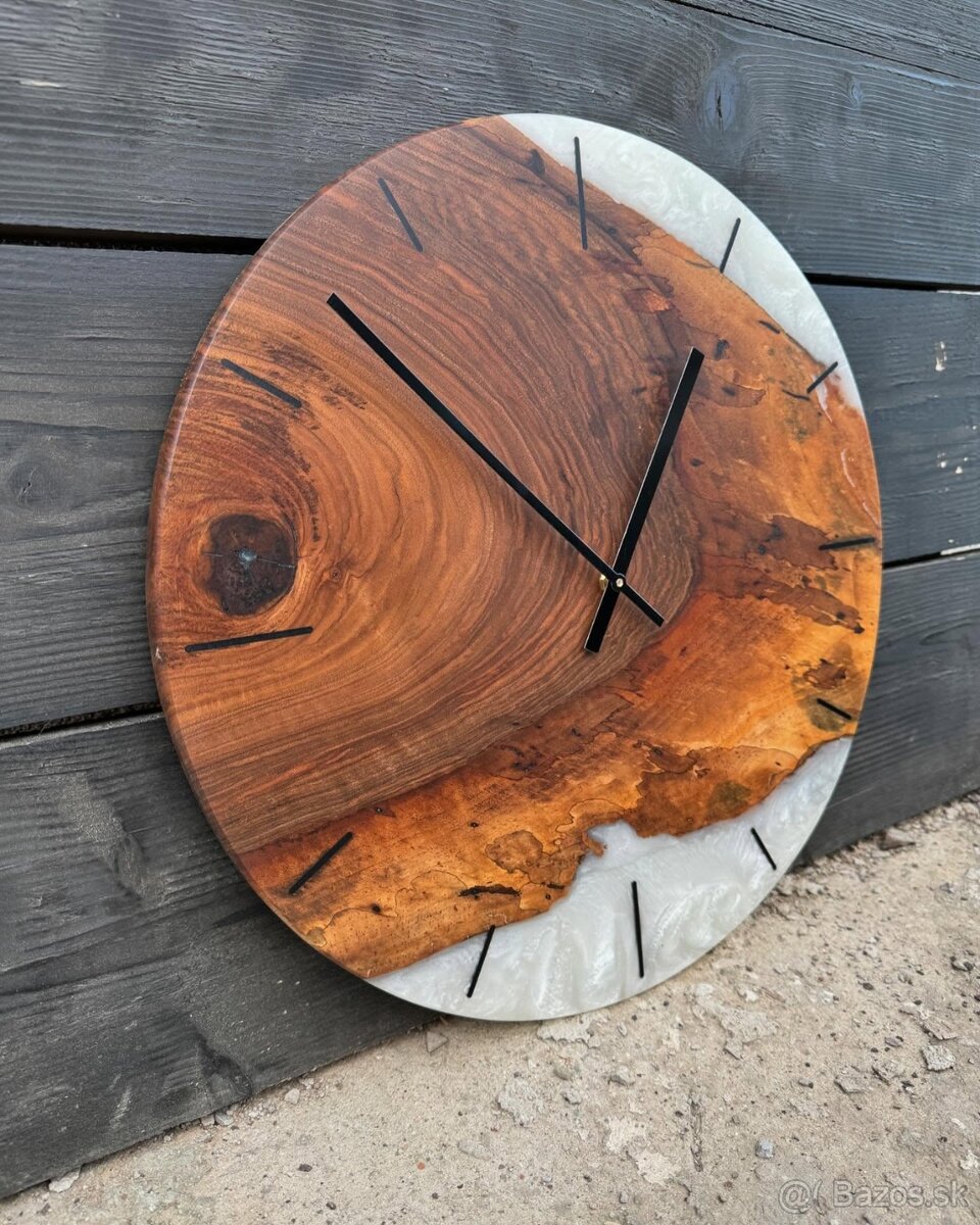 Epoxidové hodiny white pearl 50cm - 2