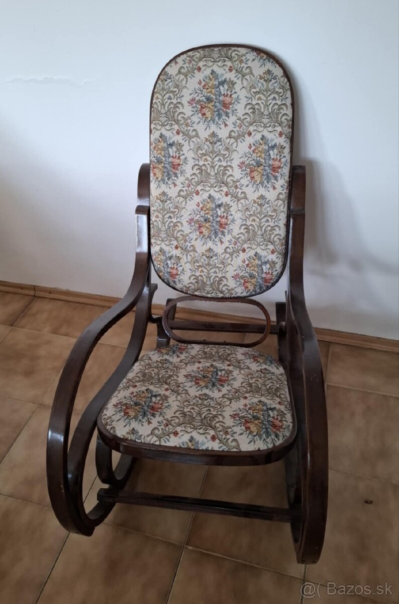 Retro hojdacie drevené kreslo - 2