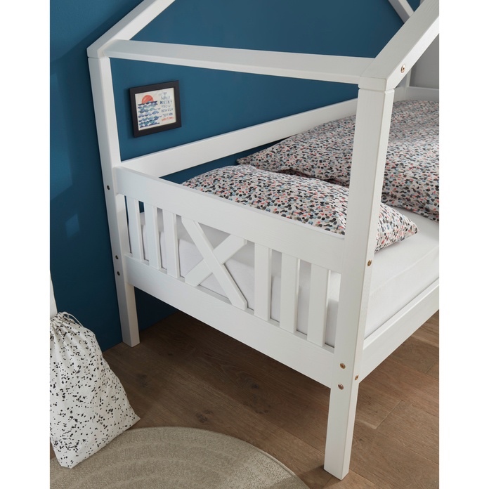 Detská domčeková dvoj-posteľ + rošty + matrace - 2