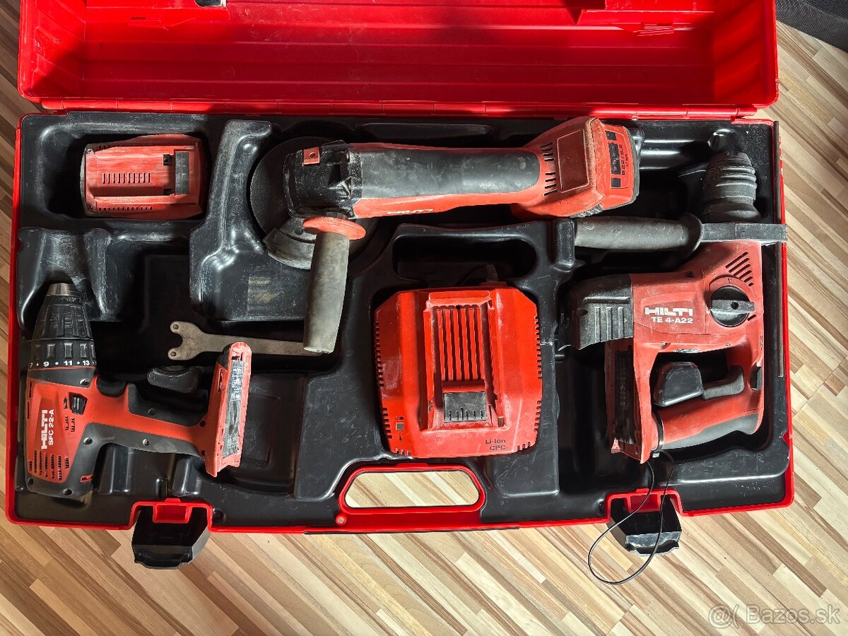 Predám Hilti 3-tool kit – flexa, vŕtacie kladivo, aku skrutk - 2