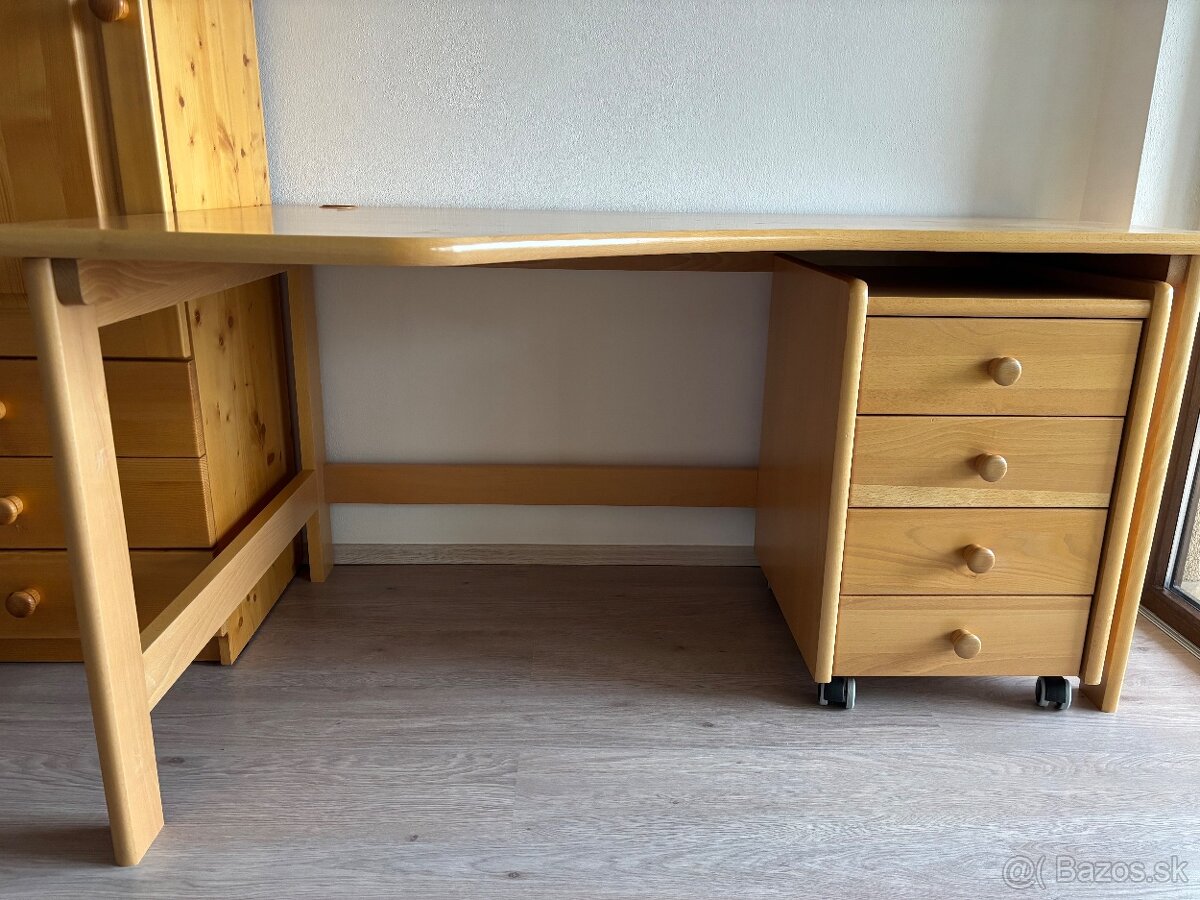 Písací stôl z masívneho bukového dreva - 2