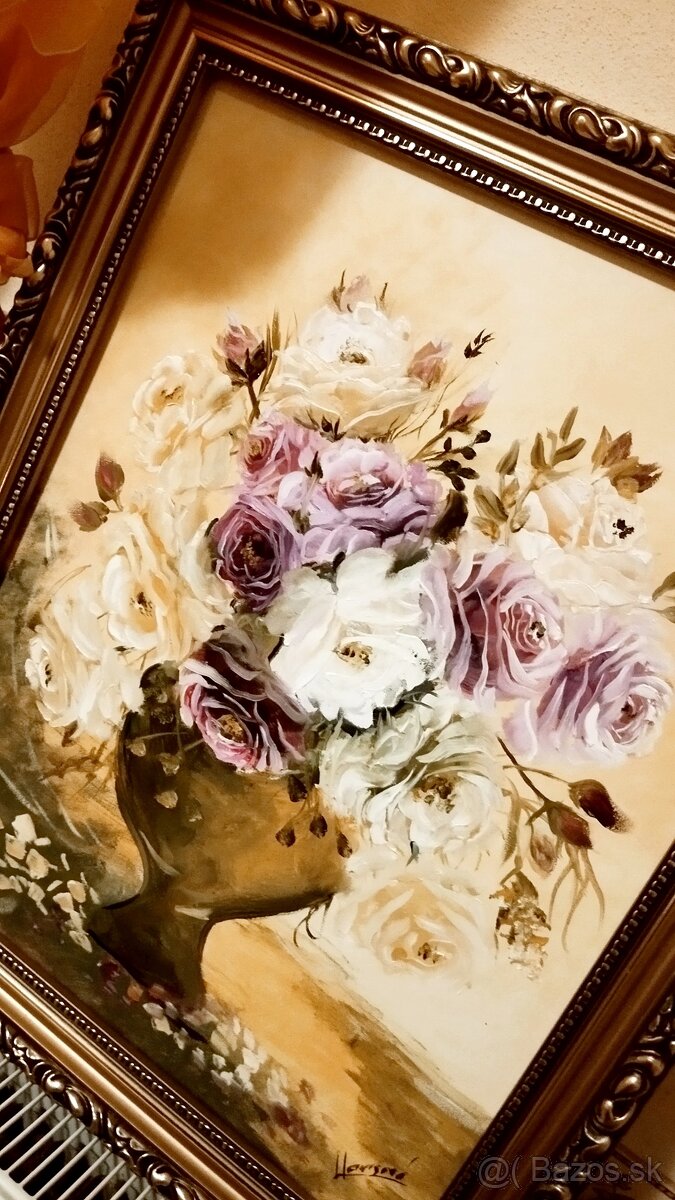 Kytica ruží - olejomaľba r.2025 - 2