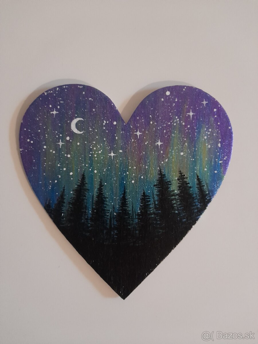 Akryl maľba polárna žiara - 2