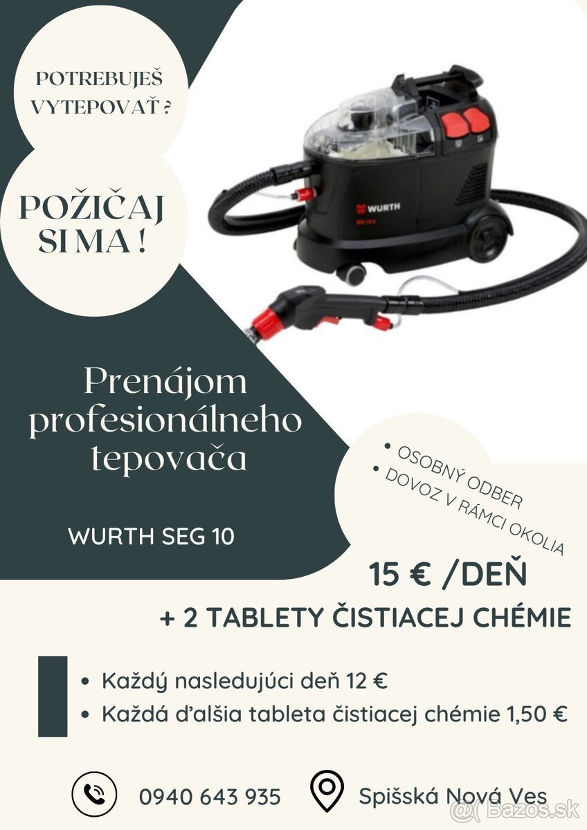 Tepovacie služby, prenájom tepovača - 2