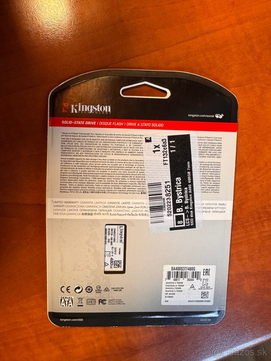 Nový SSD disk Kingston A400 480GB (Zabalený) - 2