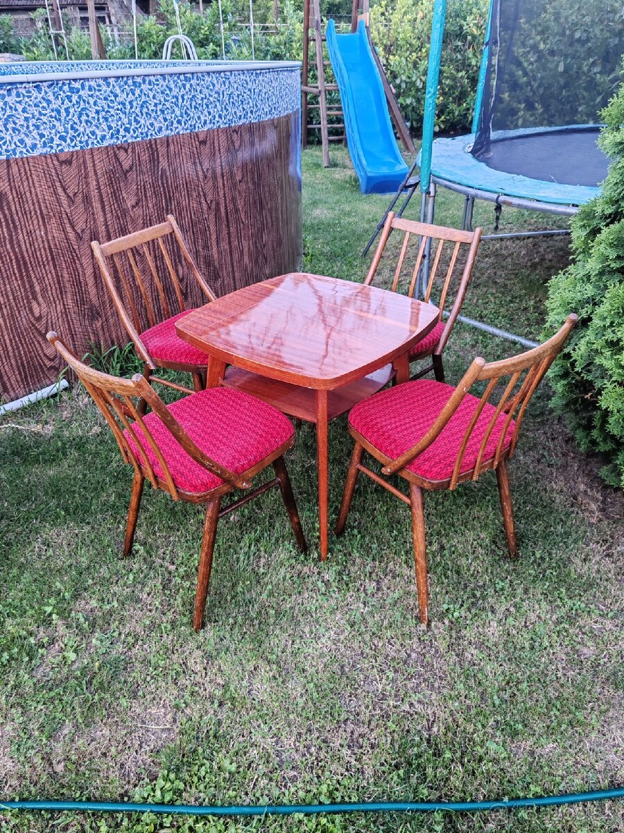 Retro stolík + stoličky - 2