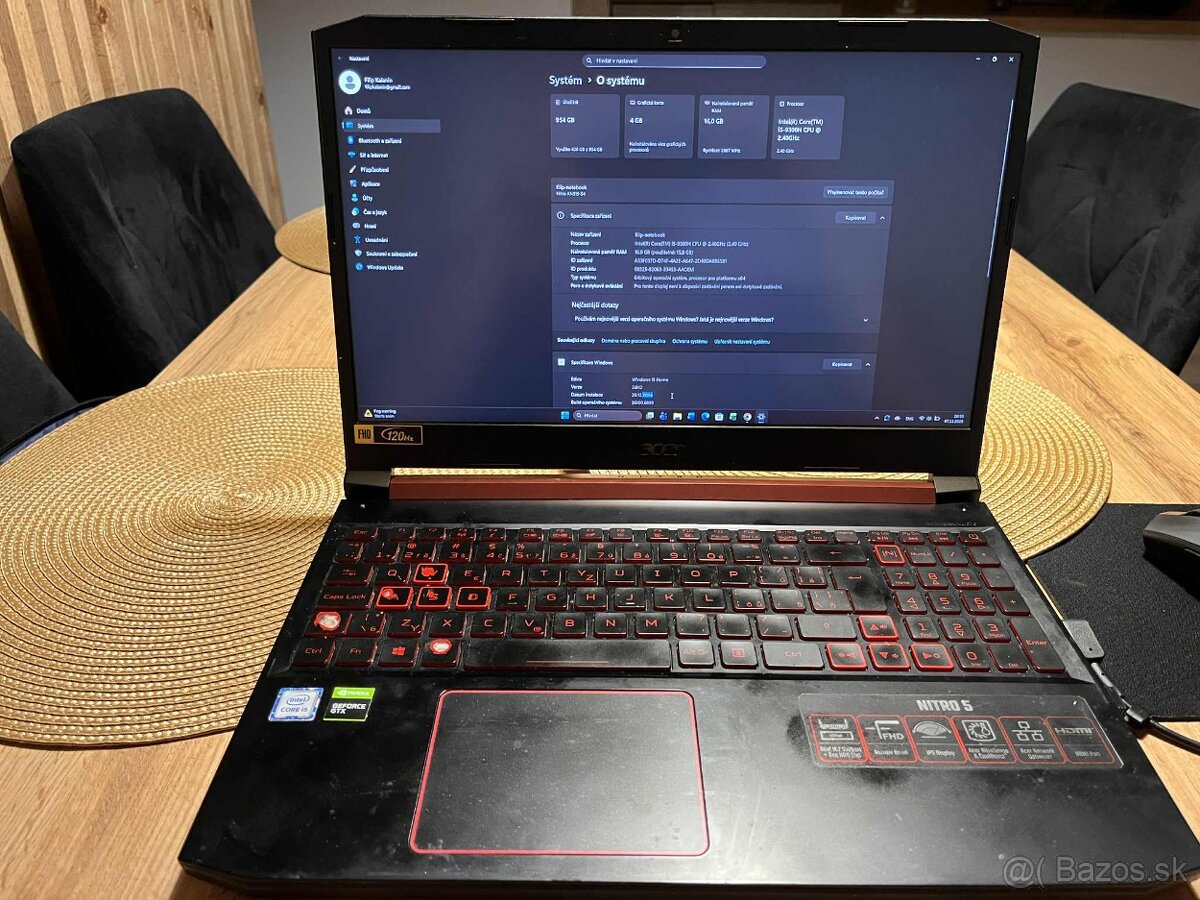 Acer Nitro 5 – i5 9300H, GTX 1650, 16 GB RAM, 120HZ - 2