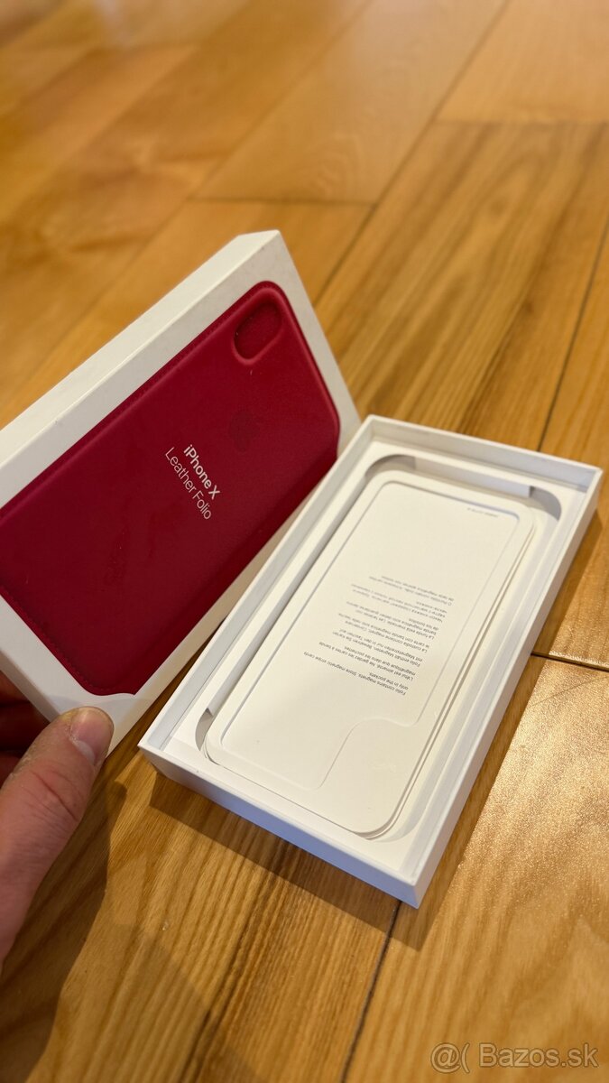 I Phone X kožený obal + ochranné sklo - 2