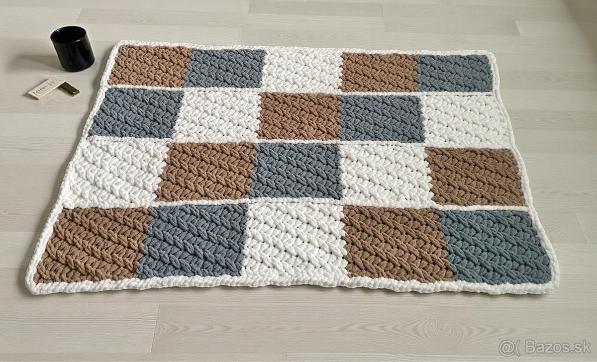 Patchwork deka z Alize Puffy 170x115cm bielo-šedo-hnedá - 2