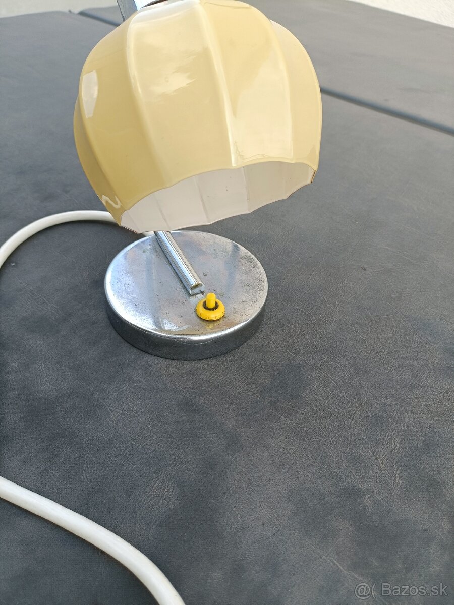 STOLNÍ LAMPA ART DECO - CHROM + SKLO napako - 2