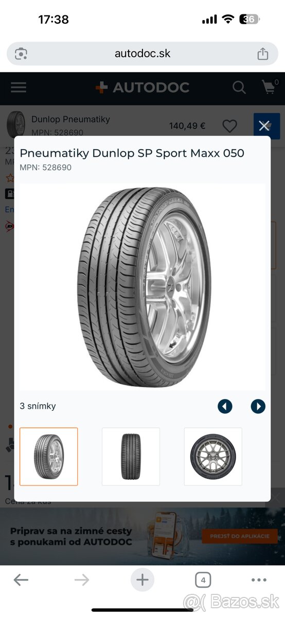 DUNLOP SP SPORT MAXX 235/45 R18 LETNE - 2