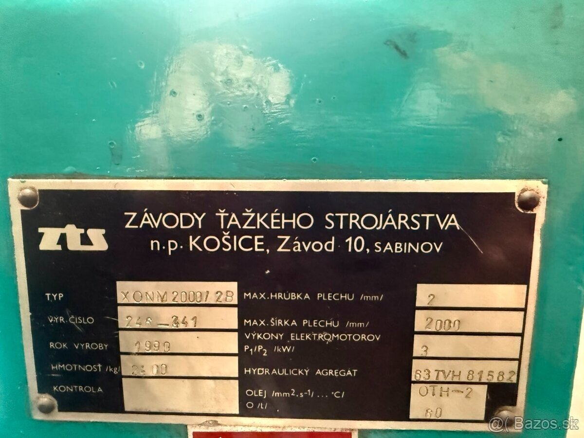 Ohýbačka plechu XOMN 2000/2B - 2