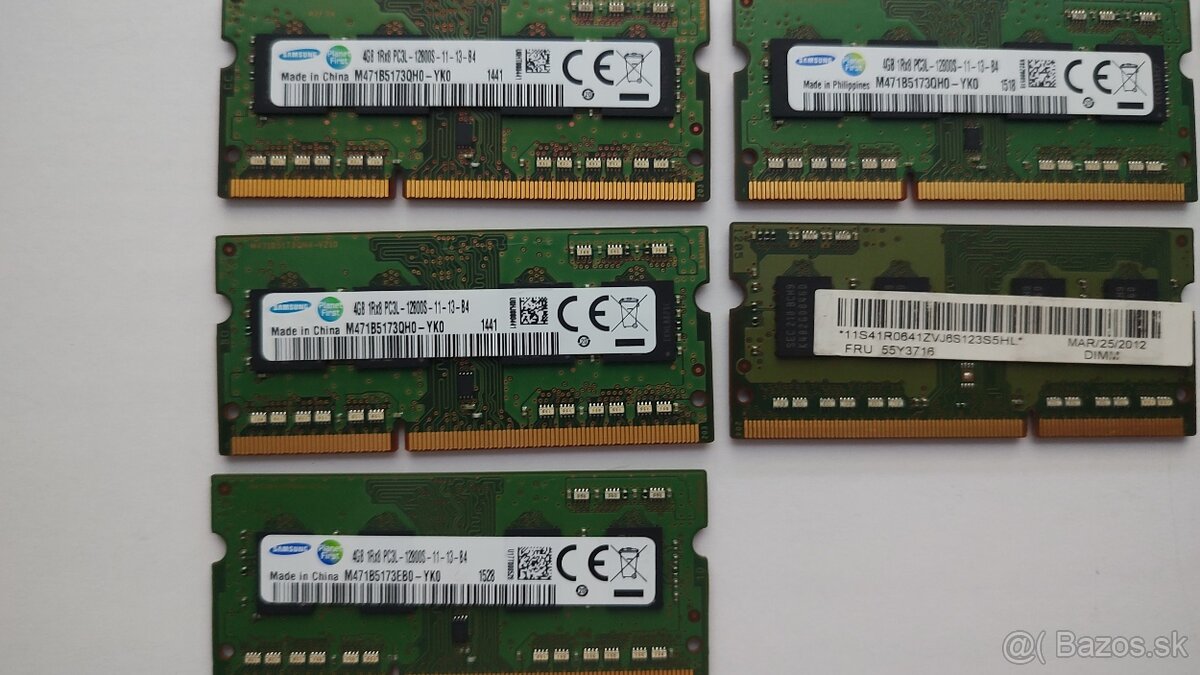 DDR3 RAM do notebookov, rôzne modely - 2