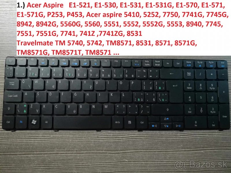 Klavesnice SK na Acer E1-521 E1-531;; E5-573, E5-523, E5 - 2