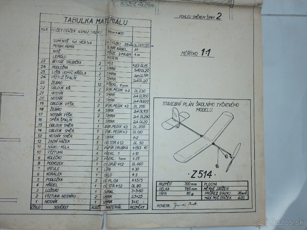 Modelársky plán na Z514 lietadlo - 2