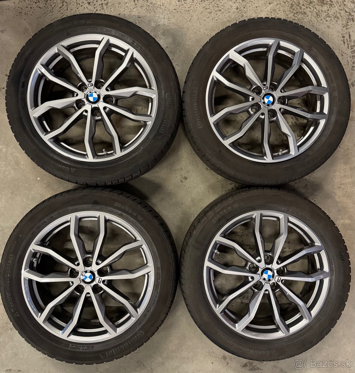 hliníkové disky BMW r18, Zimné continetal 205/55 R18 - 2