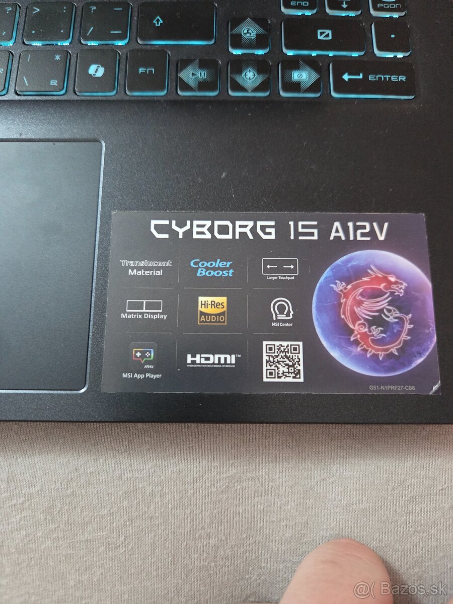 PREDÁM MSI CYBORG HERNÝ NOTEBOOK - 2