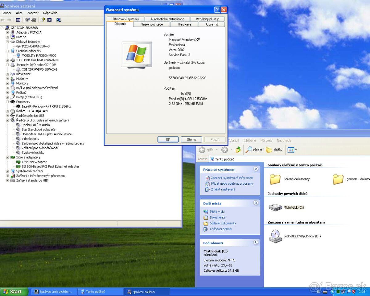Predám starý notebook gericom laptop 15 tft p4 256 mb ram 40 - 2