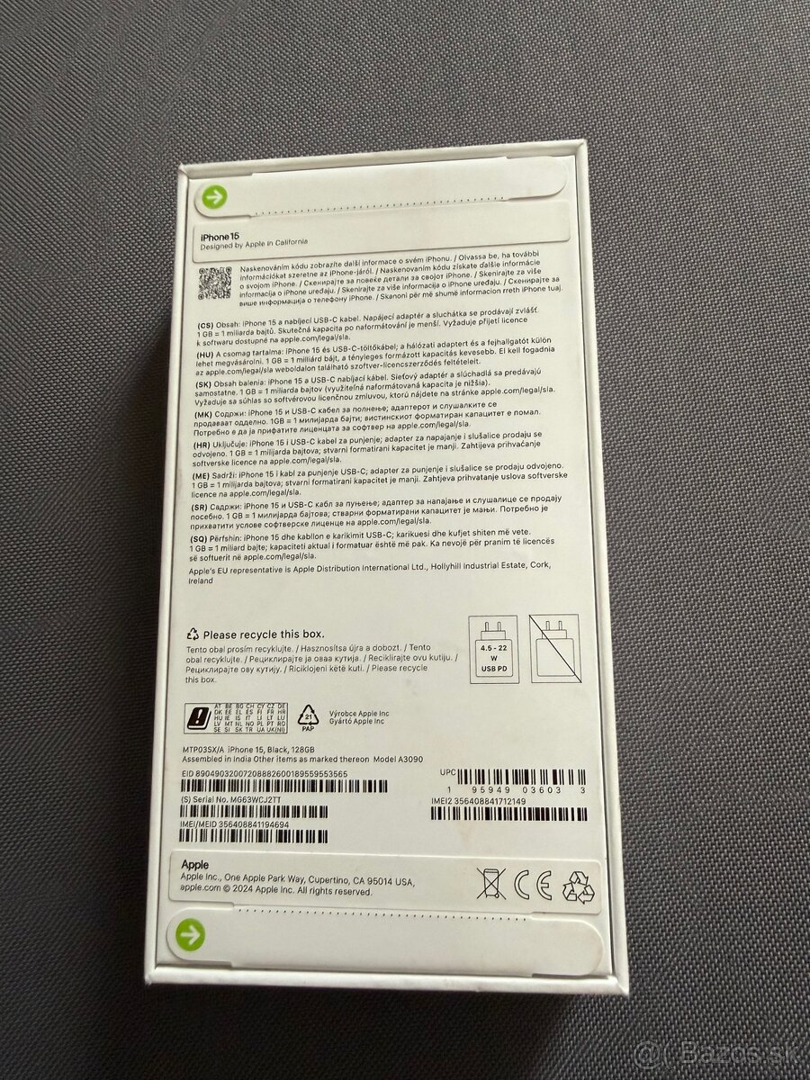 iPhone 15 128GB čierny - 2