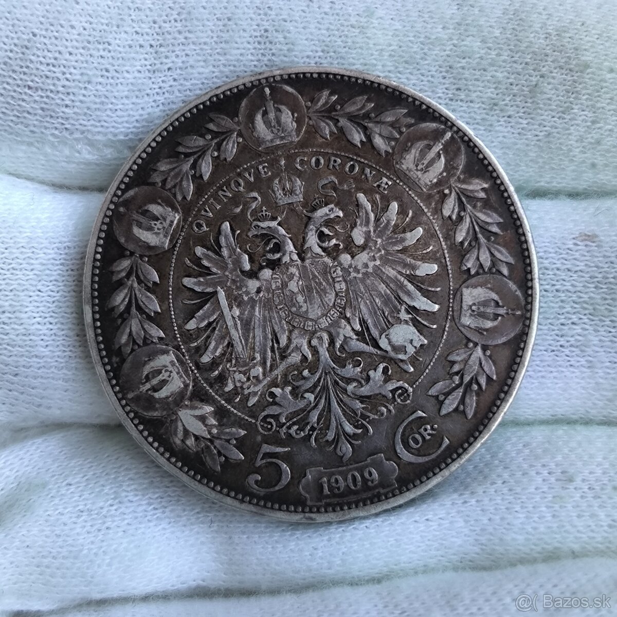 5 korun 1909 - Rakusko - Uhorsko - striebro - 2