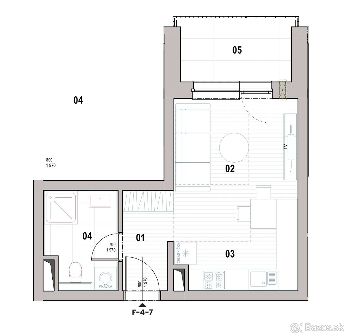 1 izb. byt Jablone Bytča - 2
