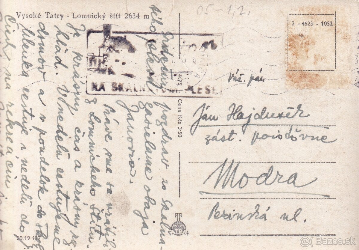 Staré pohľadnice Vysoké Tatry, lanovka, Lomnický štít - 2