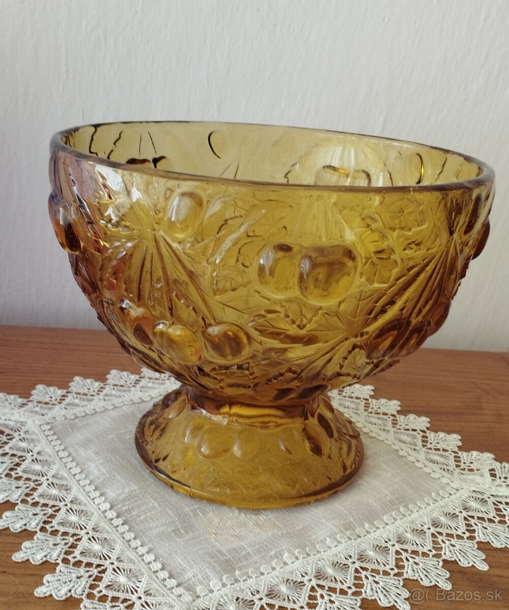 Sklenená misa-R.Schrötter- "Čerešňe" - 2