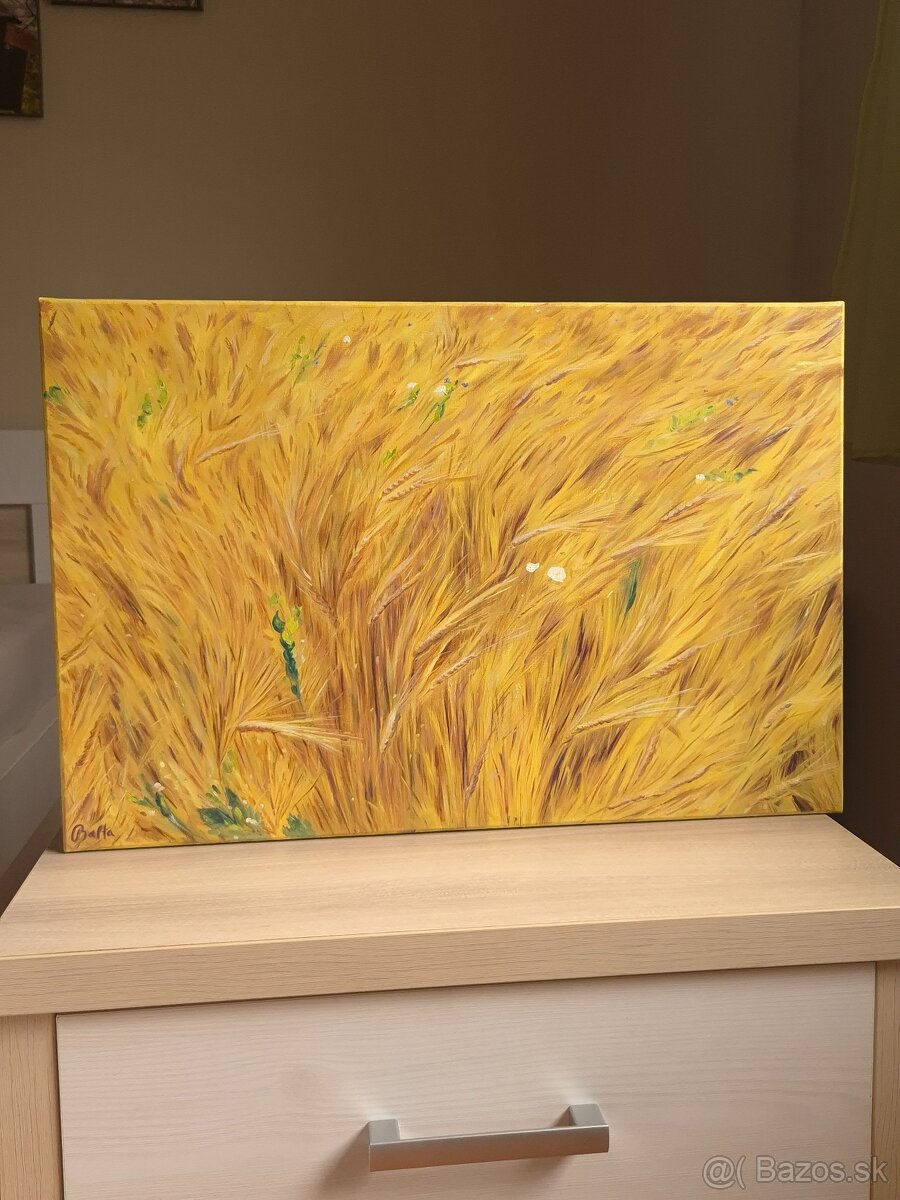 Slnečné pole, olejomaľba 40x60 - 2