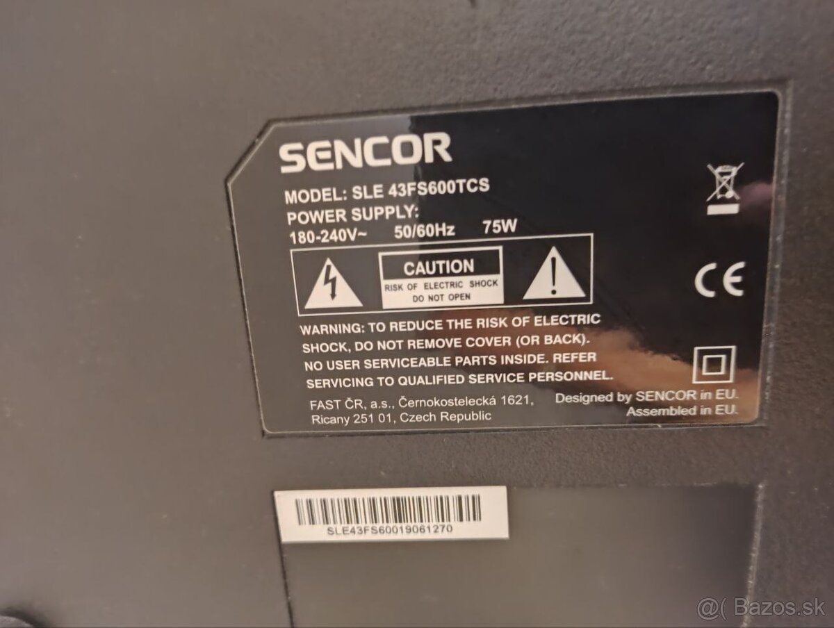 TV Sencor 43 predám na súčiastky alebo opravu - 2
