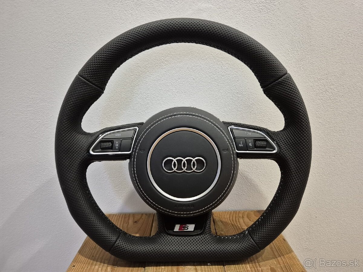 AUDI VOLANT CELO-PERFOROVANY - BIELE PREŠIVANIE - 2