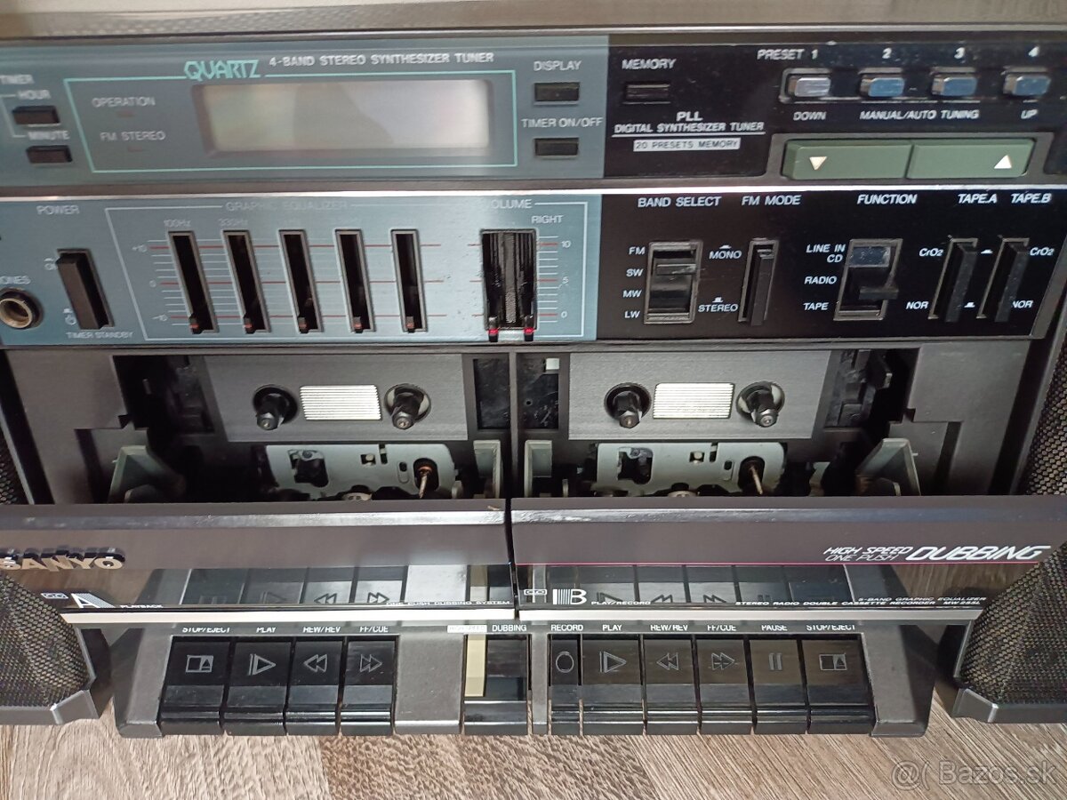 Sanyo MW255L radiomagnetofon retro 2 kazeťák - 2